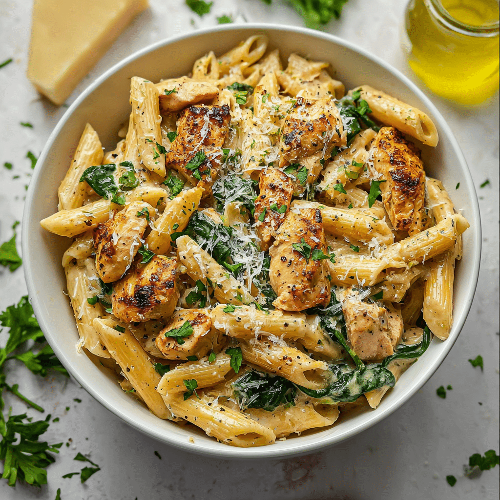 Garlic Parmesan Chicken Pasta Recipe - Recipe Image