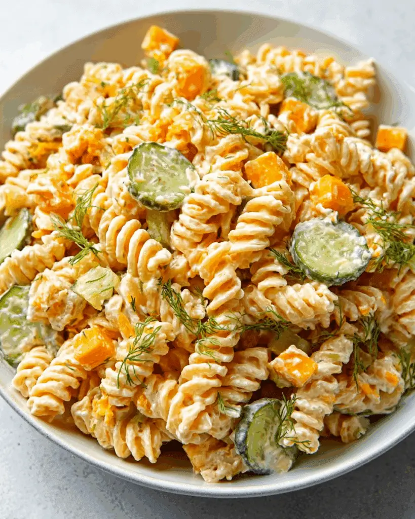 The BEST Dill Pickle Pasta Salad Recipe