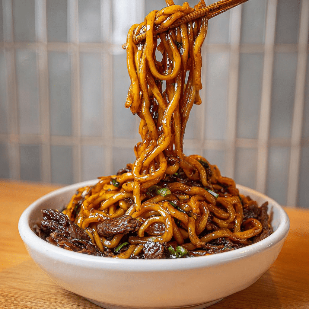 Quick and Flavorful Beef Black Pepper Udon Recipe - Recipe Image