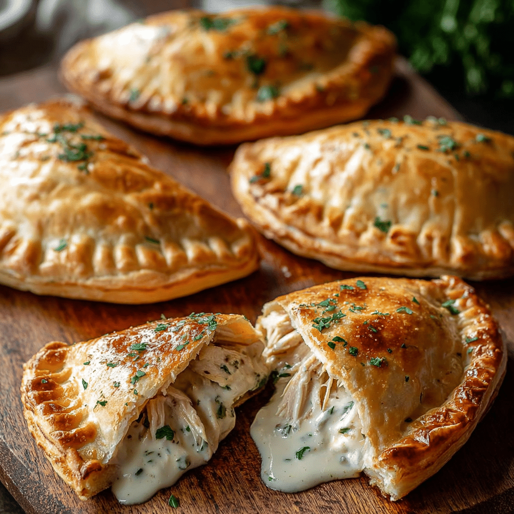 Chicken Alfredo Air Fryer Calzones Recipe - Recipe Image