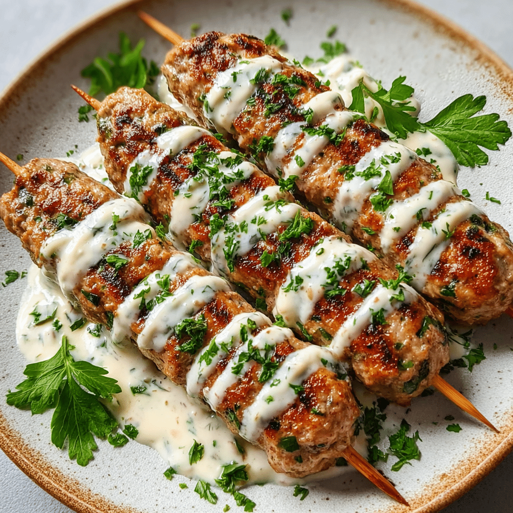 Chicken Kofta Garlic Yogurt Sauce: Recipe & Easy Steps Recipe - Recipe Image
