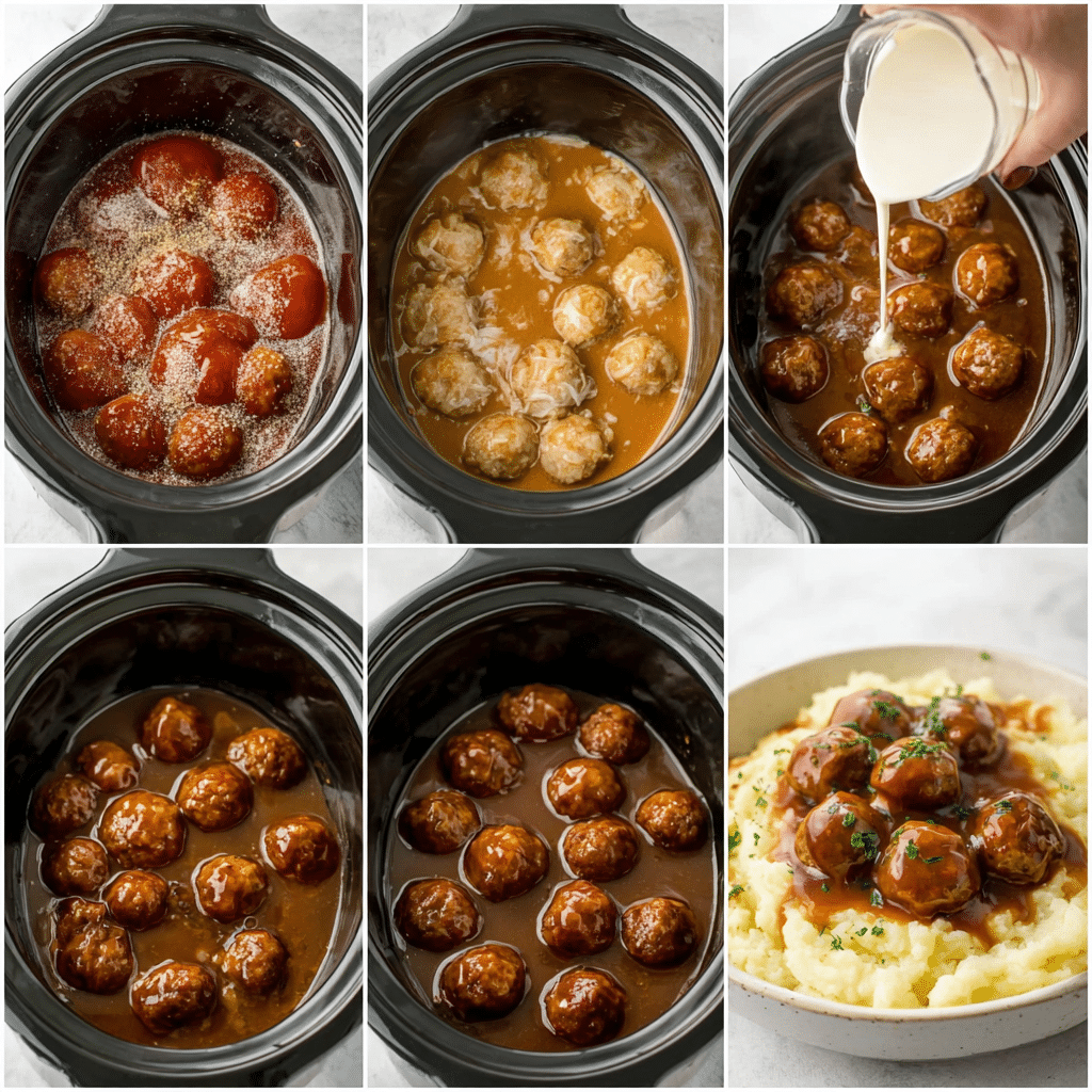 Slow Cooker Salisbury Steak Meatballs Recipe - Recipe Image
