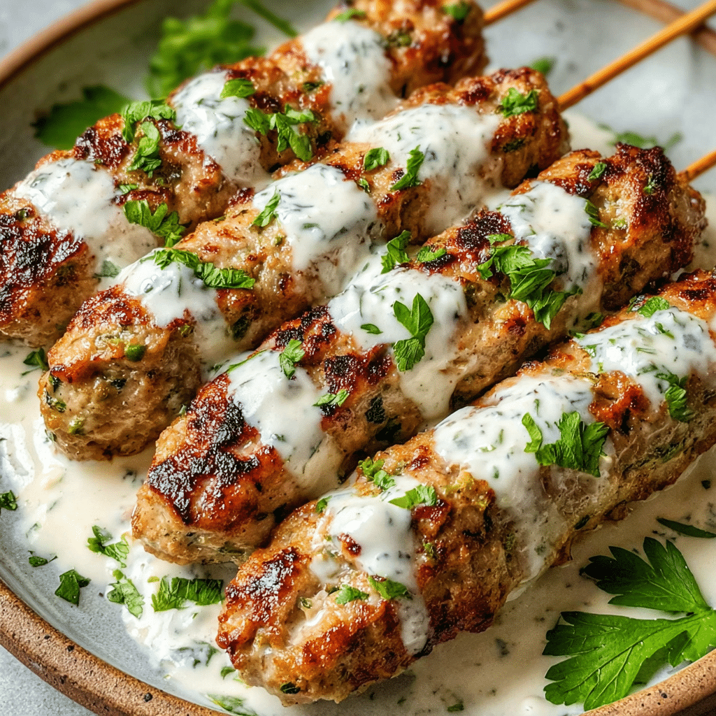 Chicken Kofta Garlic Yogurt Sauce: Recipe & Easy Steps Recipe - Recipe Image