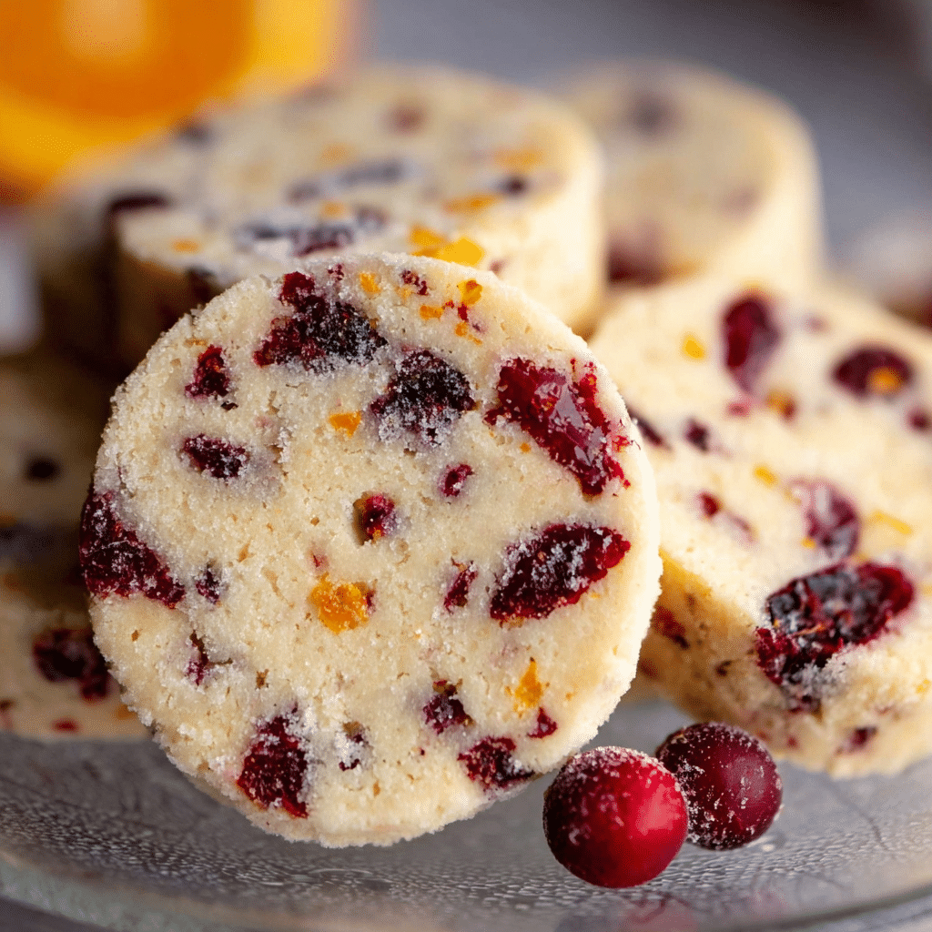 Cranberry Orange Shortbread Cookies Recipe - Recipe Image