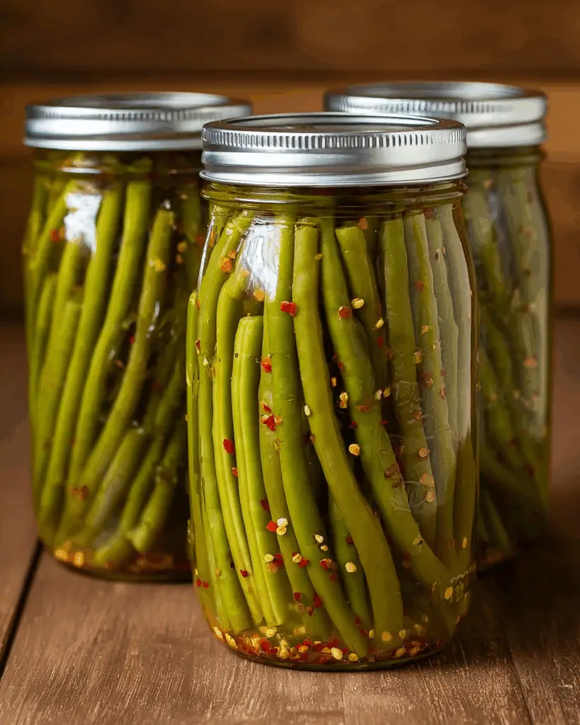 SPICY GARLIC CANNED PICKLED BEANS Recipe