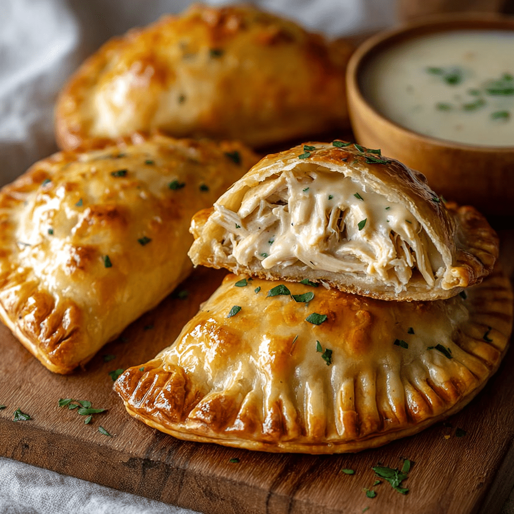 Chicken Alfredo Air Fryer Calzones Recipe - Recipe Image