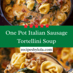 One Pot Italian Sausage Tortellini Soup Recipe