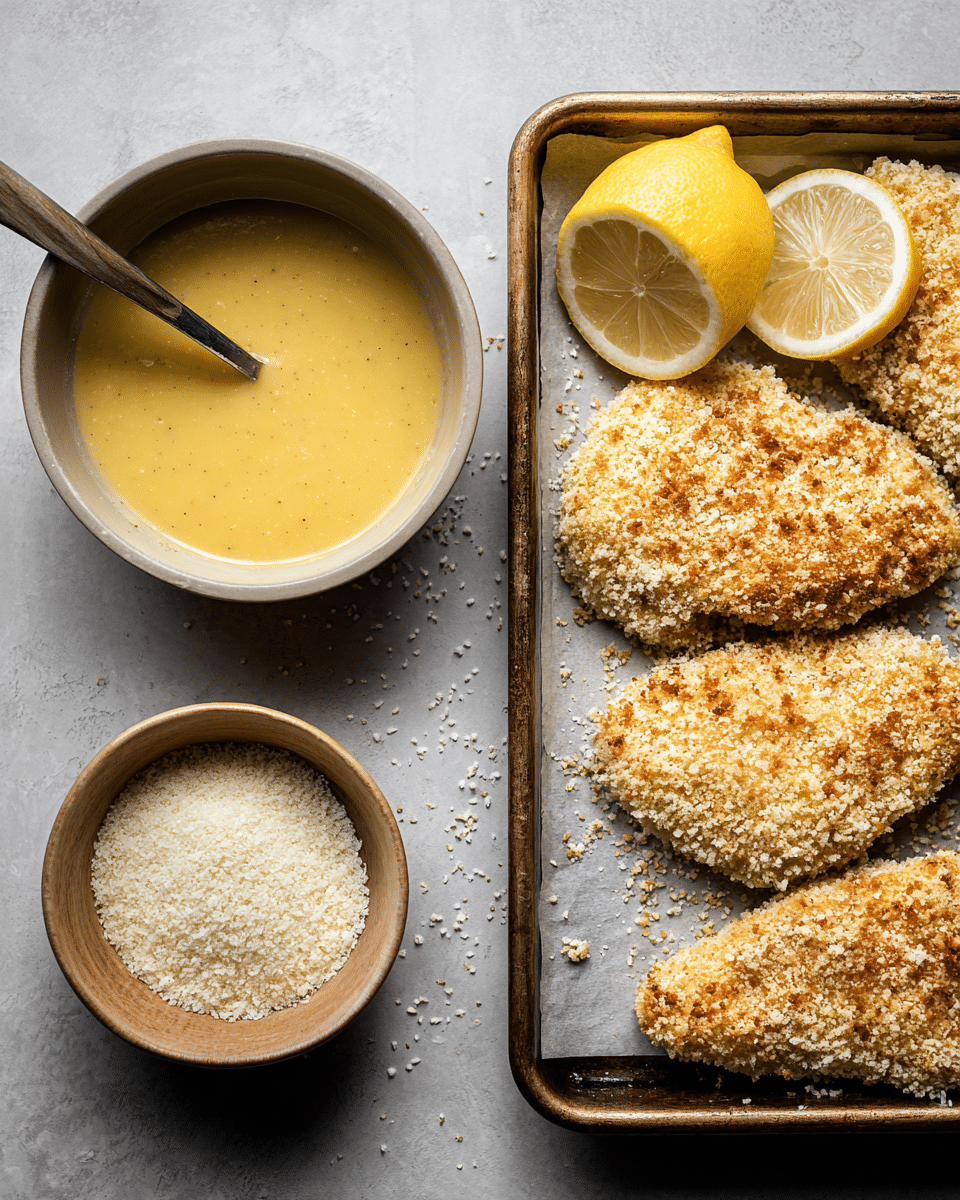 Crispy Pretzel Chicken with Cheddar Mustard Sauce