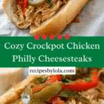 Healthy Crockpot Chicken Philly Cheesesteak Recipe
