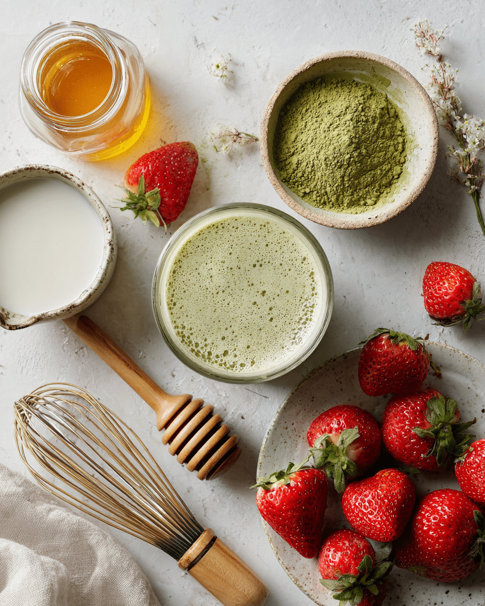 Strawberry Matcha Milk Recipe