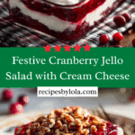 Cranberry Jello Salad with Cream Cheese Topping Recipe