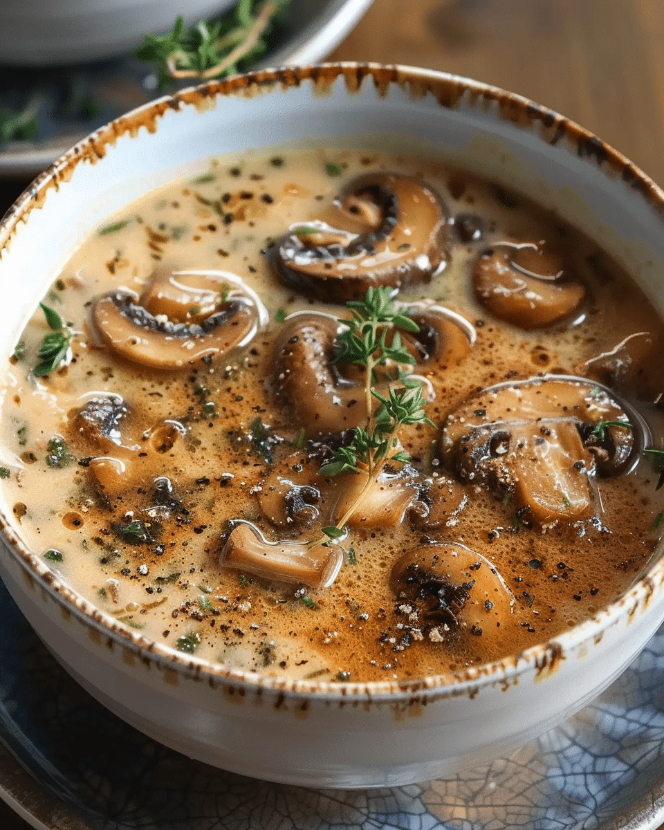 Cozy Comfort: Creamy Mushroom Herb Soup