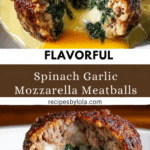 Spinach Garlic Mozzarella Meatballs Recipe