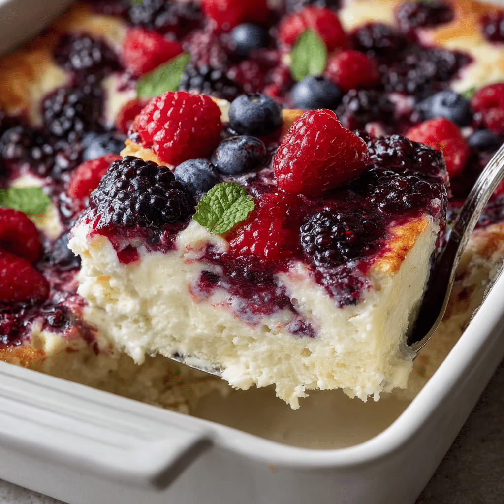 High Protein Triple Berry Bake Recipe - Recipe Image