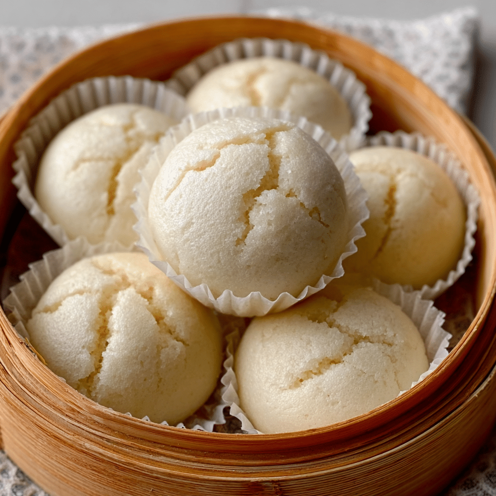 Fluffy Steamed Rice Cakes (Puto Bigas) Recipe - Recipe Image