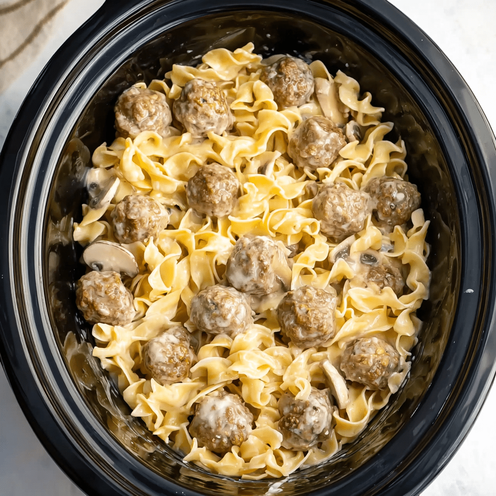 Slow Cooker Meatball Stroganoff Recipe - Recipe Image