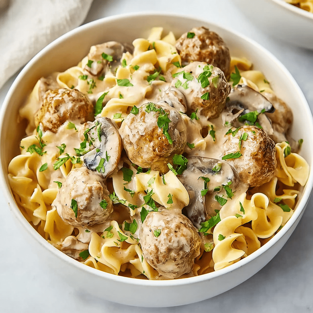 Slow Cooker Meatball Stroganoff Recipe - Recipe Image