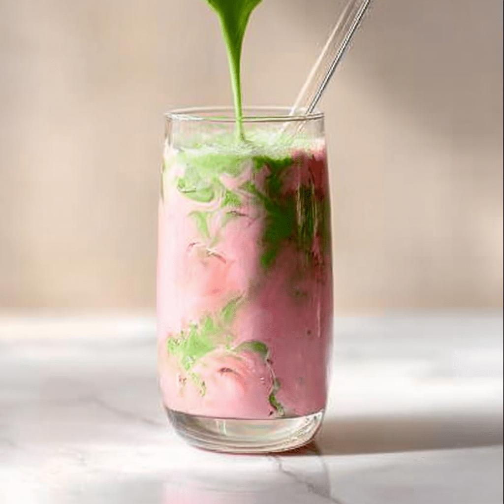 Strawberry Matcha Milk Recipe - Recipe Image