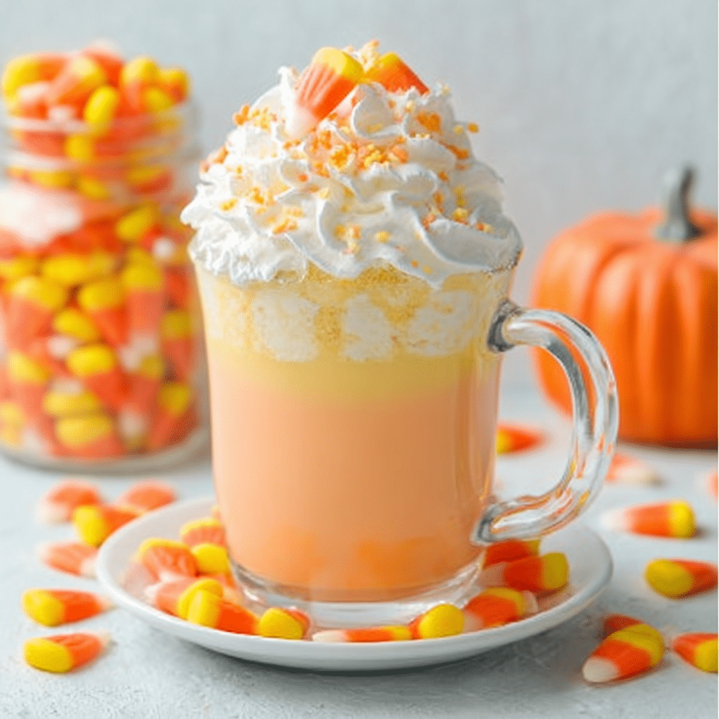 Candy Corn Hot Chocolate Recipe - Recipe Image