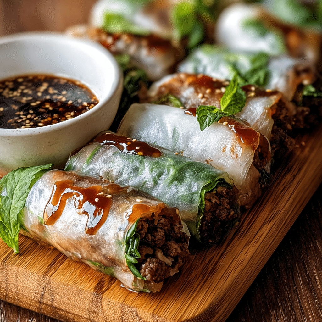 Thai Basil Beef Rolls Recipe - Recipe Image