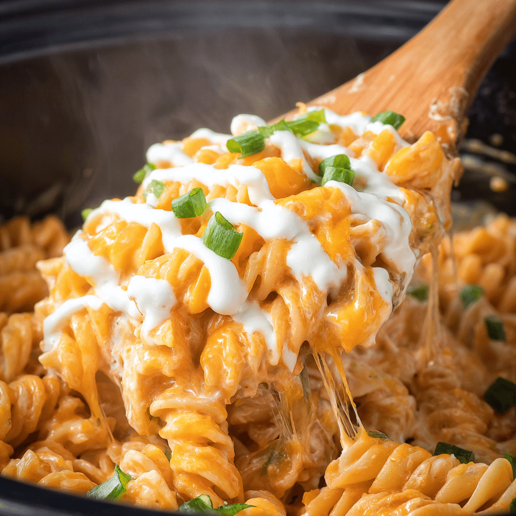 Slow Cooker Buffalo Chicken Macaroni & Cheese Recipe - Recipe Image