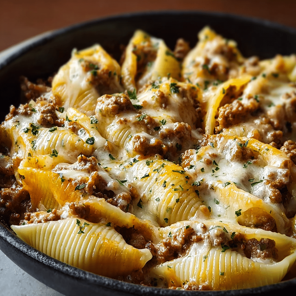 Crockpot Cheesy Ranch Beef Pasta Shells Recipe - Recipe Image