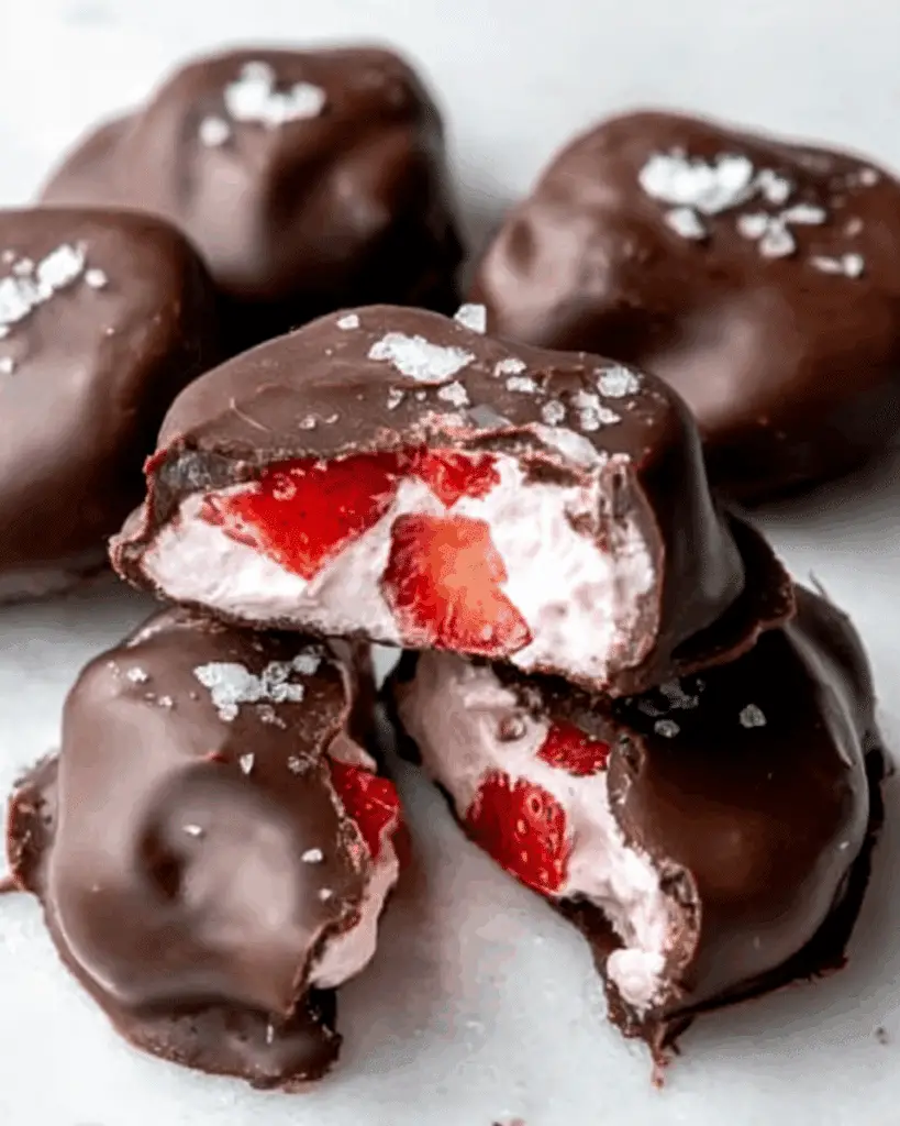 Easy Chocolate Strawberry Frozen Yogurt Bites Recipe