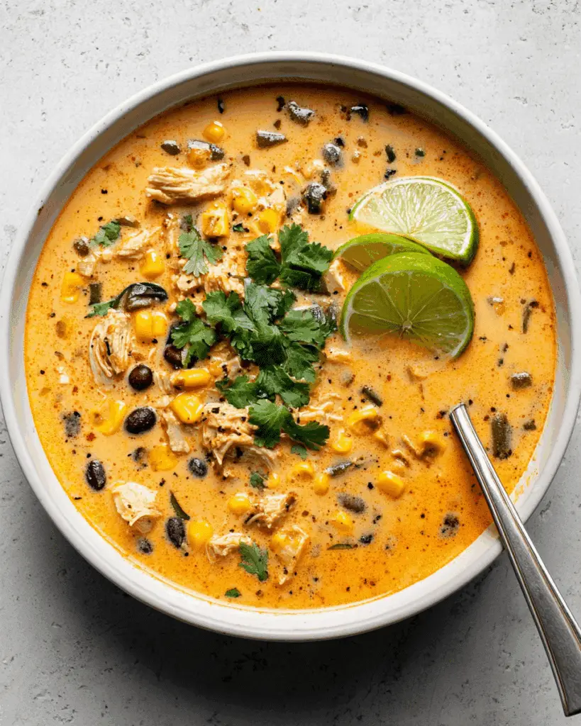 Easy Chicken, Poblano, and Black Bean Soup Recipe
