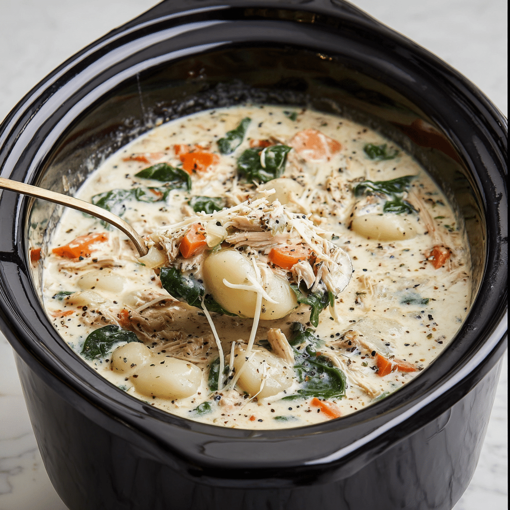 Slow Cooker Chicken Gnocchi Soup Recipe - Recipe Image