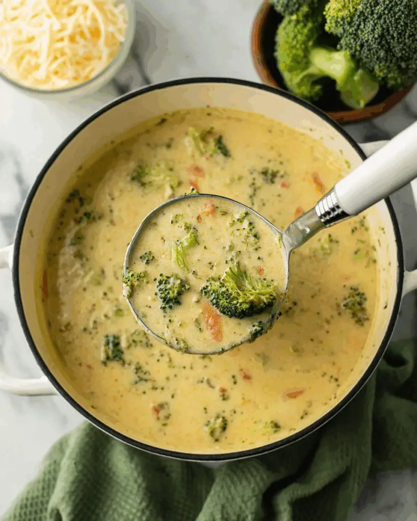 High Protein Broccoli Cheddar Soup Recipe