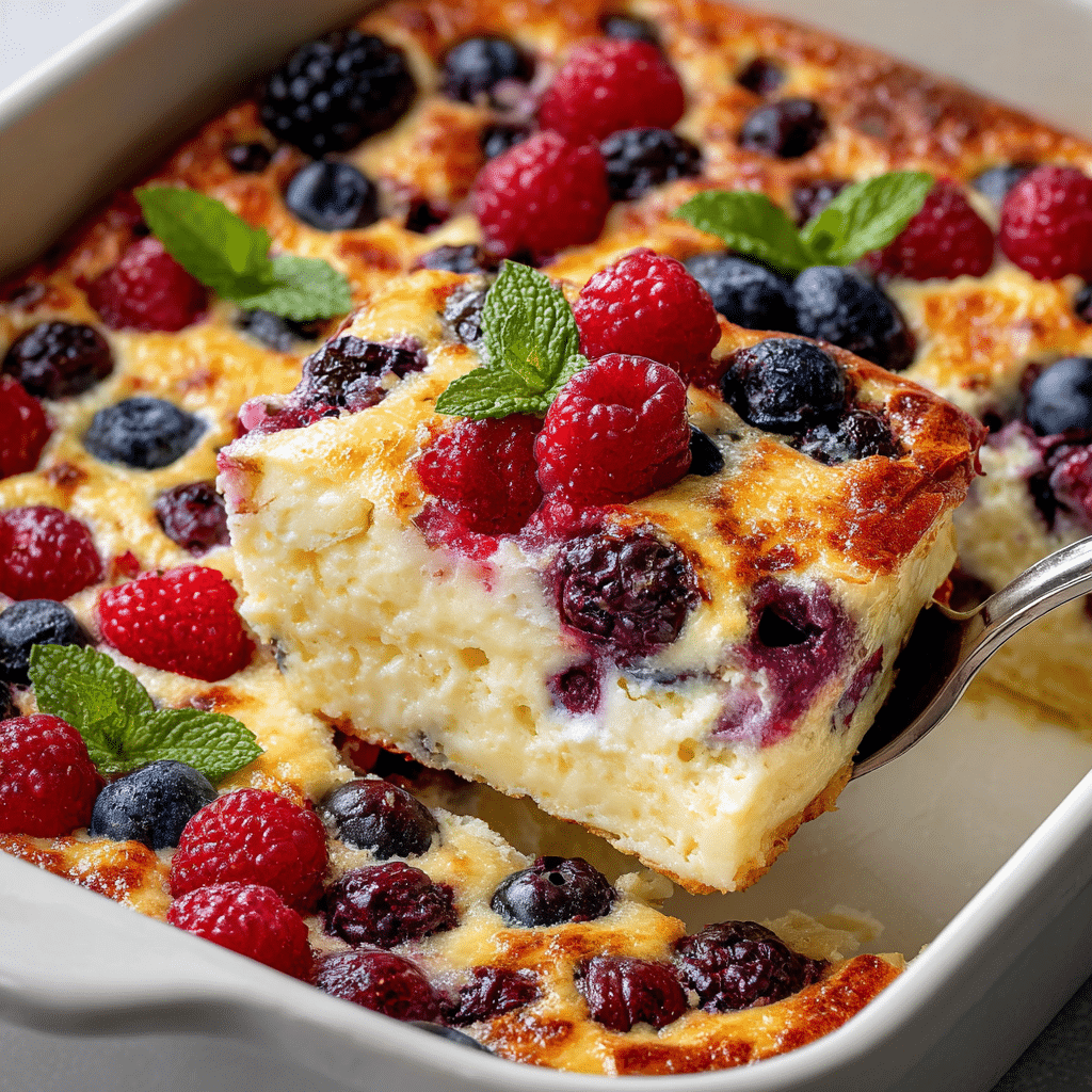 High Protein Triple Berry Bake Recipe - Recipe Image