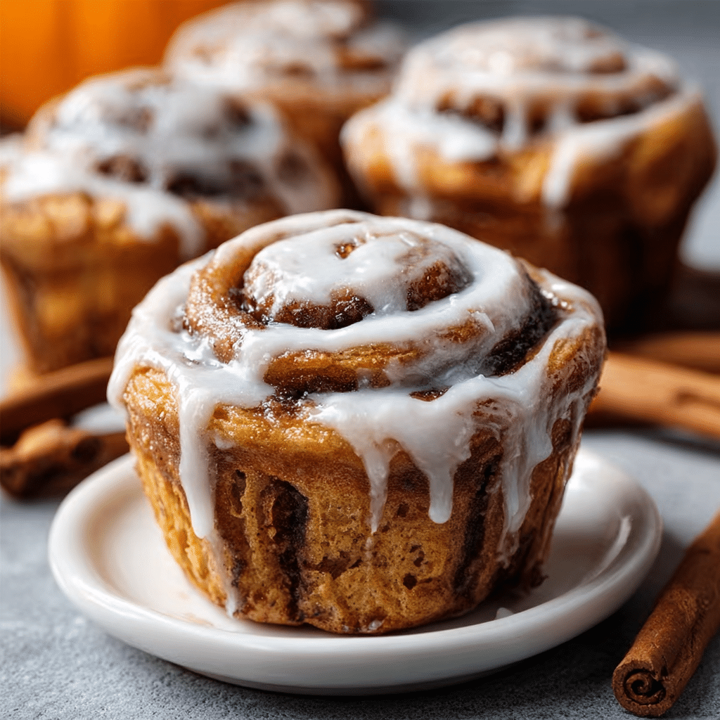 PUMPKIN CINNAMON ROLL MUFFINS Recipe - Recipe Image