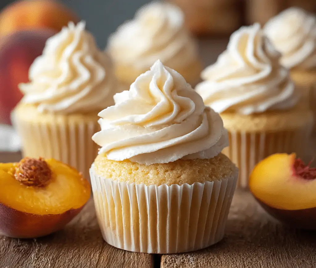 Honey Peach Cupcakes with Cream Cheese Bliss 4 HONEY PEACH CREAM CHEESE CUPCAKES Recipe