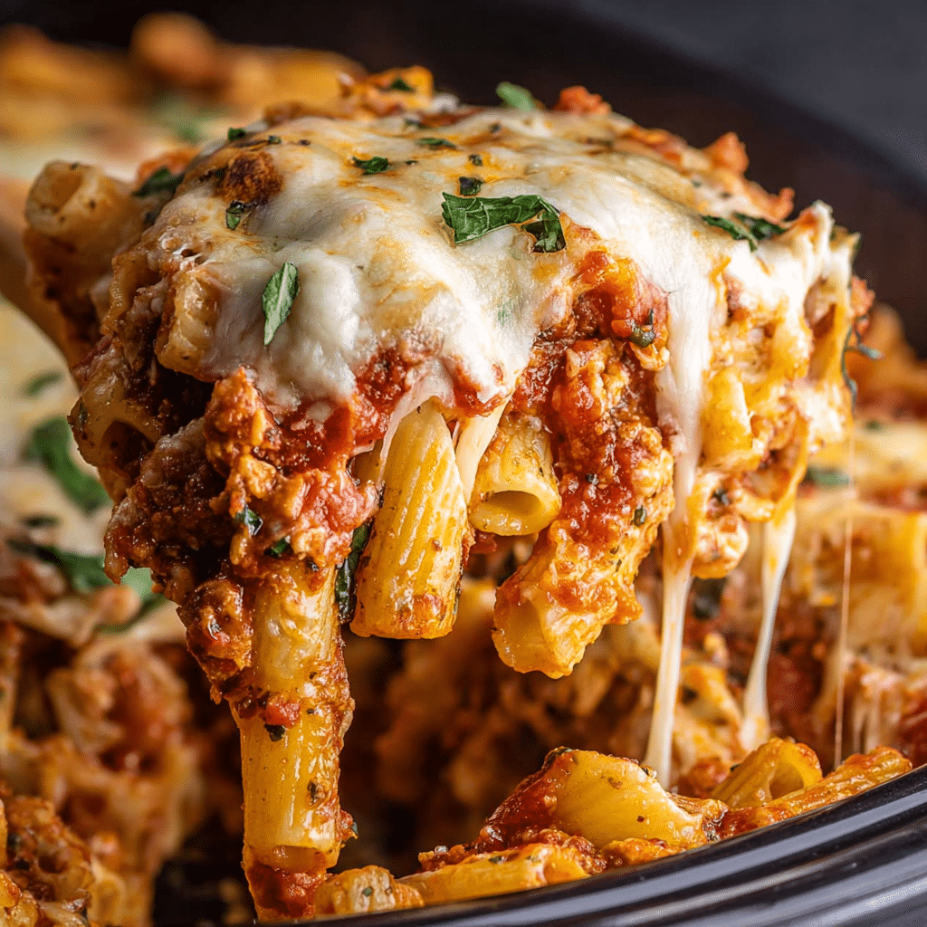Cottage Cheese Baked Ziti - Crockpot Recipe - Recipe Image