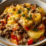 Crockpot Cheesesteak Potato Casserole Recipe