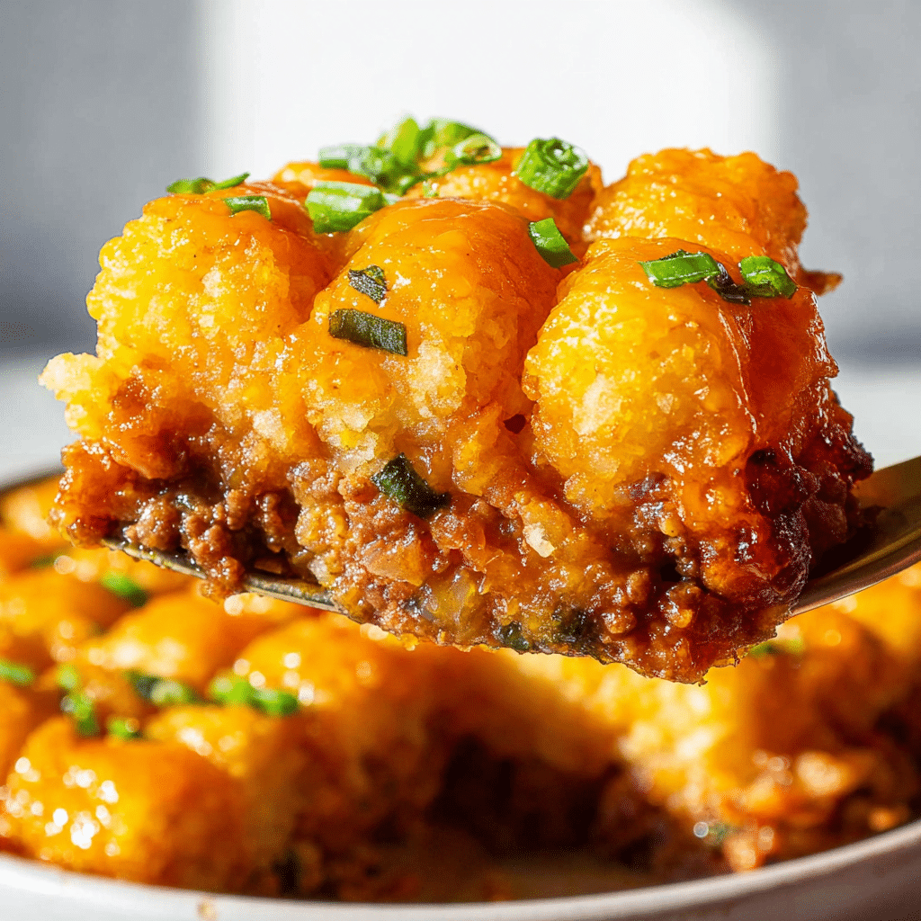 Sloppy Joe Tater Tot Casserole for Dinner Recipe - Recipe Image
