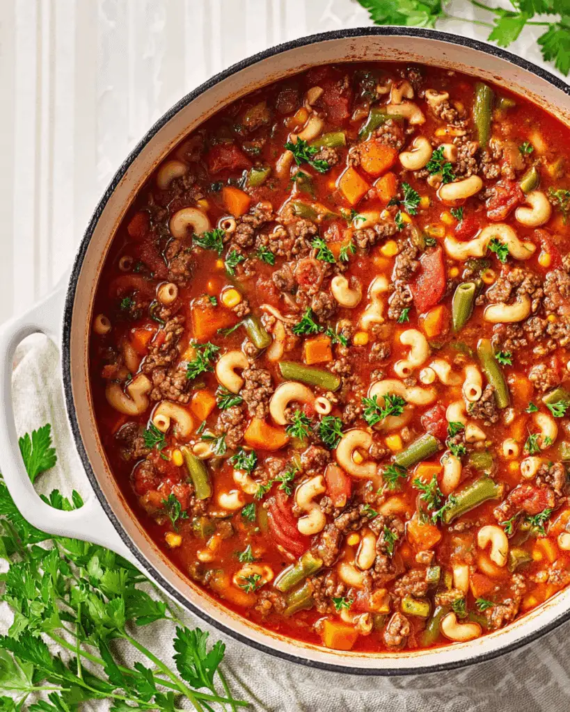 Hamburger Macaroni Soup Recipe