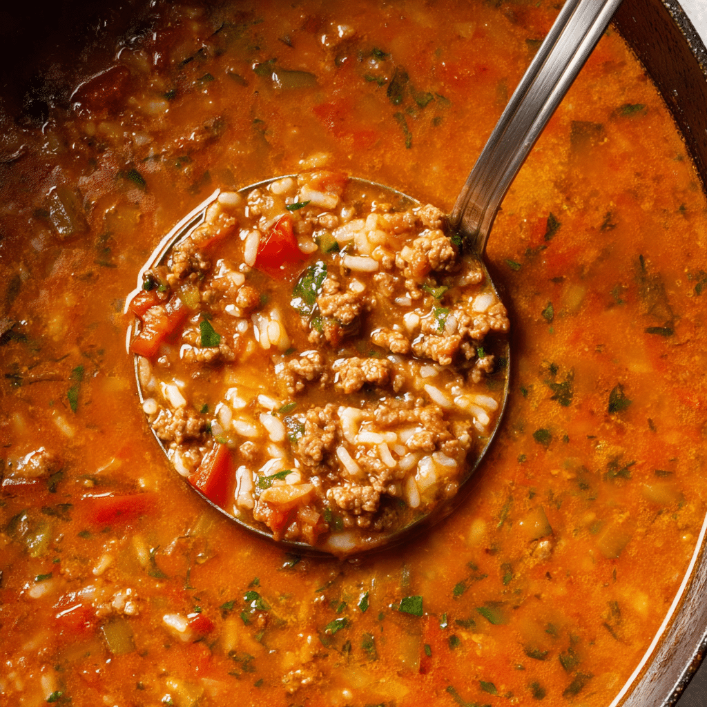 Stuffed Pepper Soup Recipe (Culver's Copycat) Recipe - Recipe Image