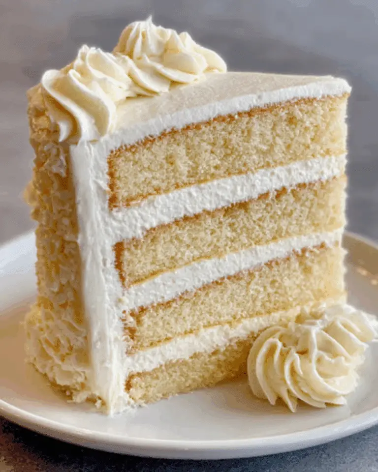 Moist and Rich White Velvet Cake with Vanilla Buttercream Recipe
