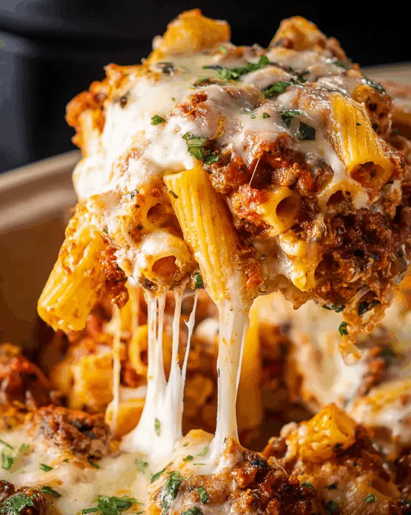 Cottage Cheese Baked Ziti - Crockpot Recipe