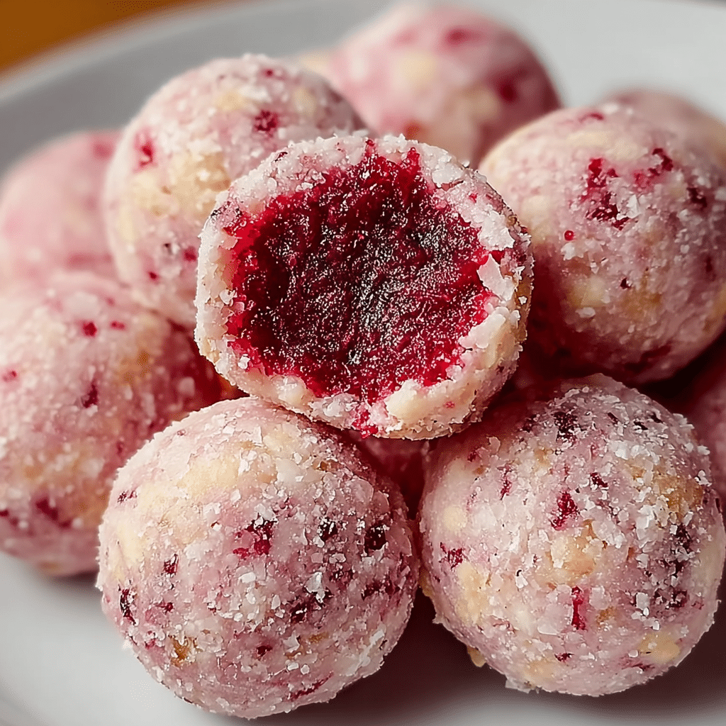 Healthy Strawberry Cheesecake Protein Balls Recipe - Recipe Image