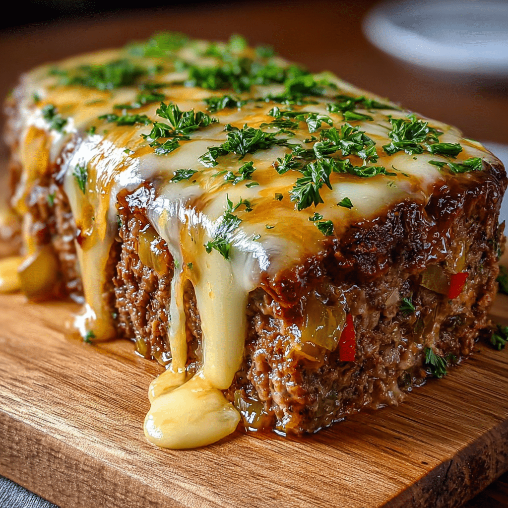Crockpot French Onion Beefloaf Swiss Cheese Recipe - Recipe Image