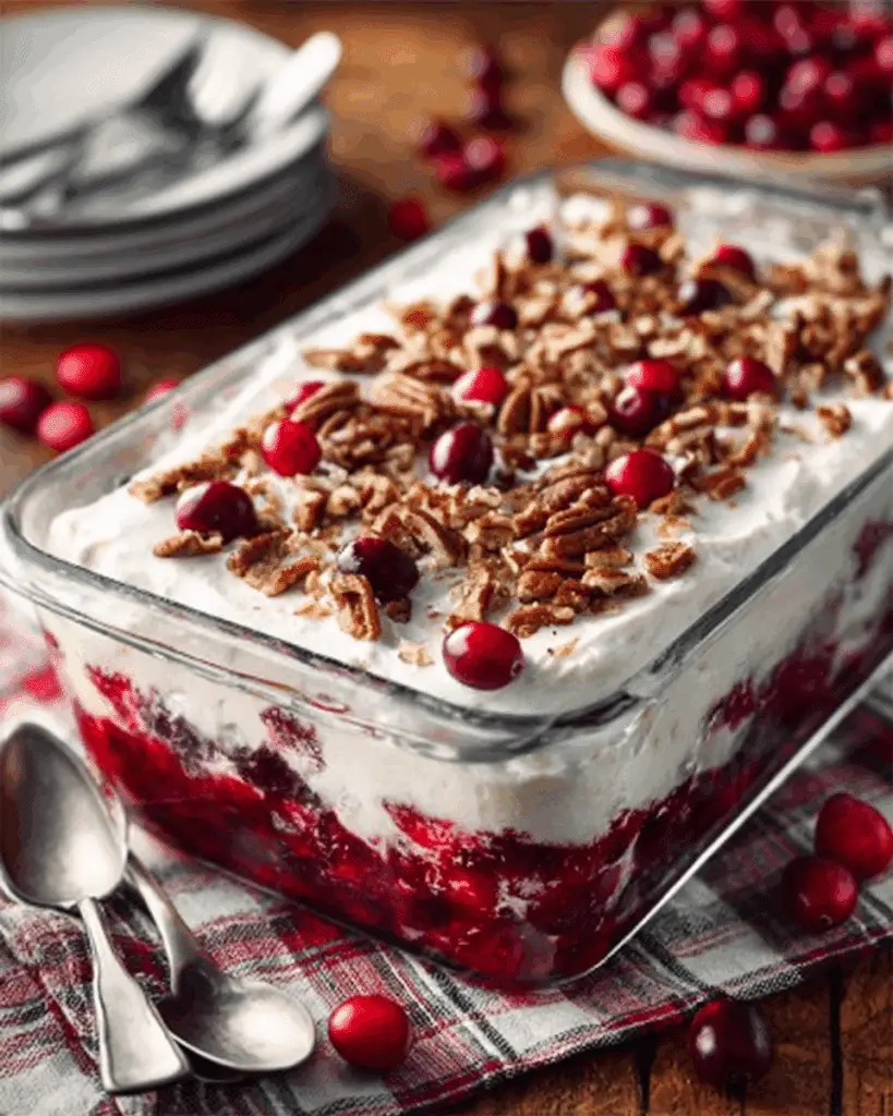 Cranberry Jello Salad with Cream Cheese Topping Recipe