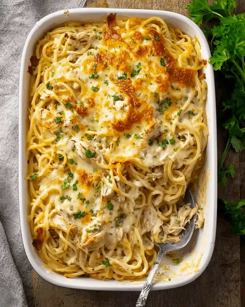 Cheesy Chicken Spaghetti Casserole Recipe