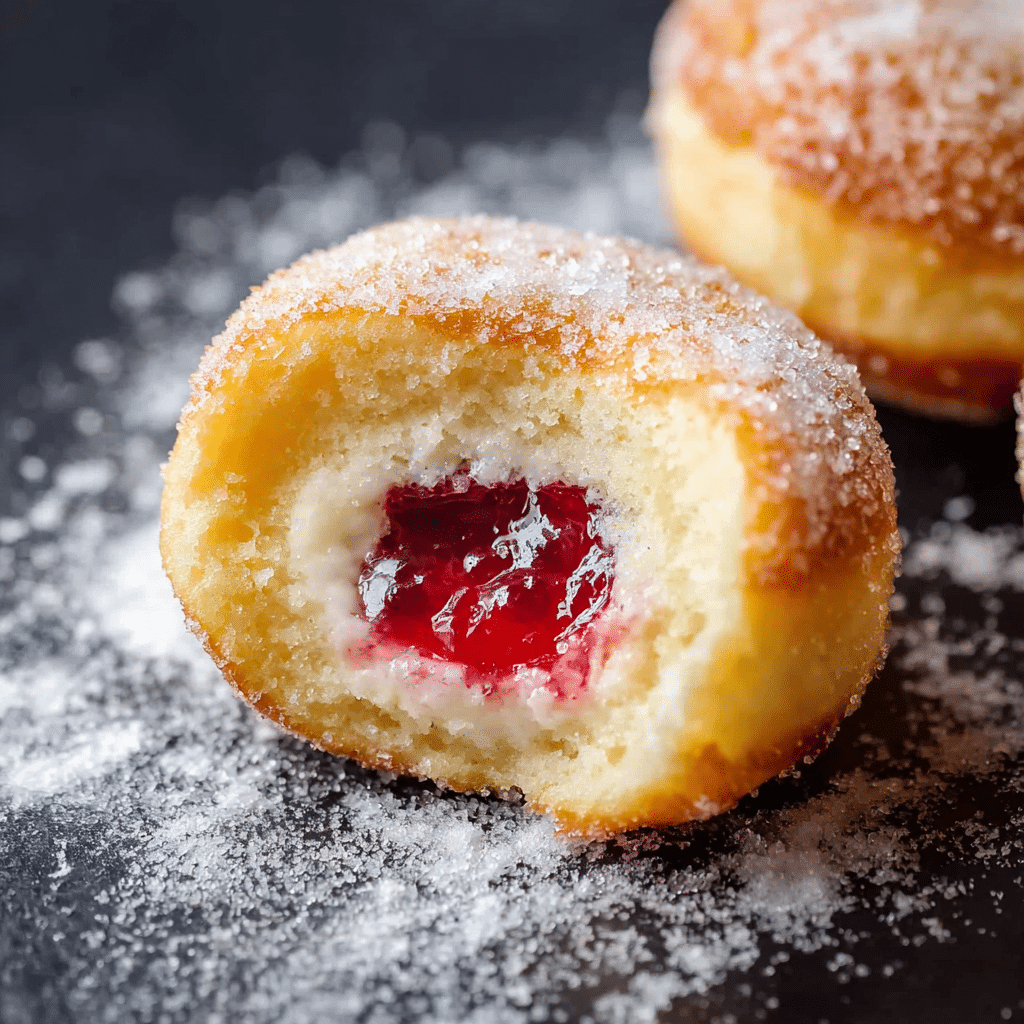 Strawberry Cheesecake Stuffed Donut Holes Recipe - Recipe Image