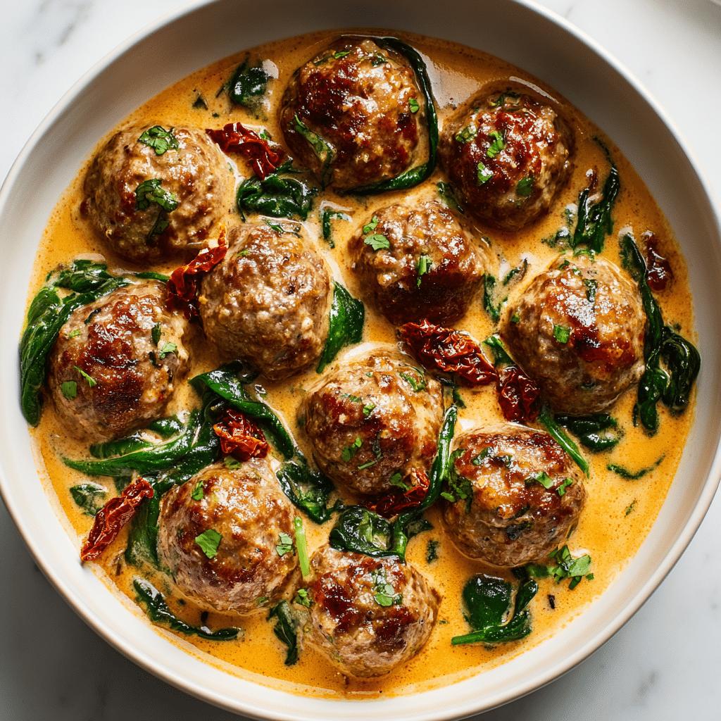 CREAMY TUSCAN KETO MEATBALLS Recipe - Recipe Image