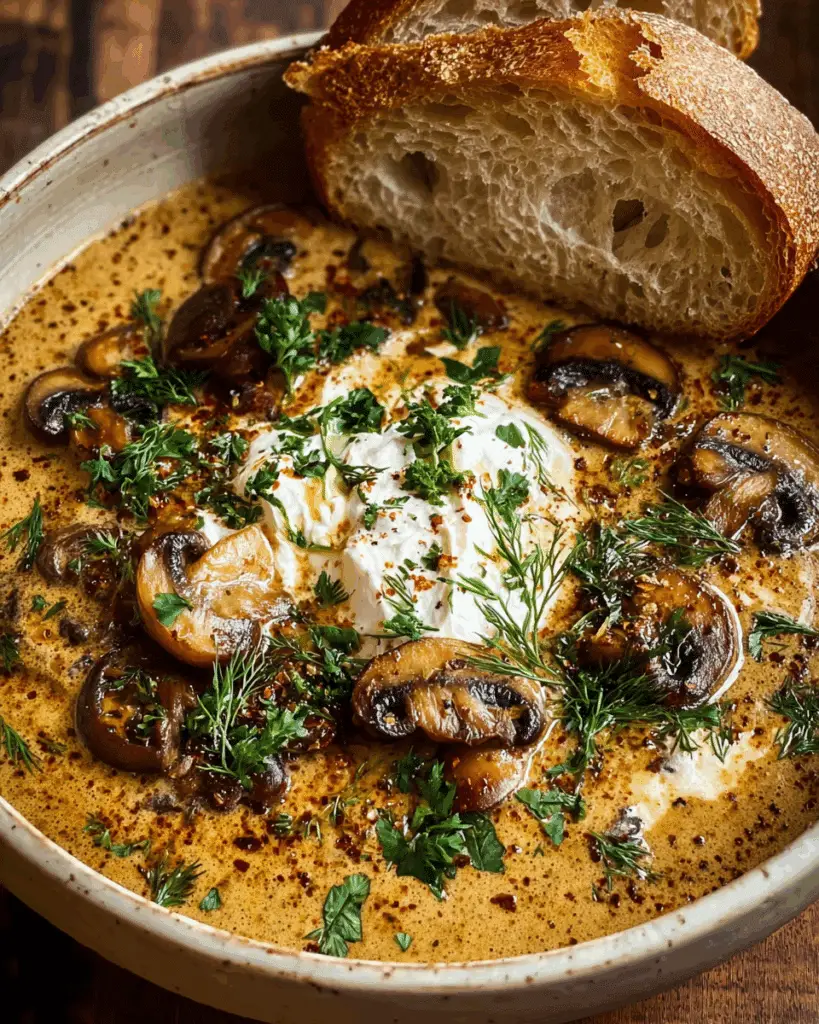 CREAMY MUSHROOM HERB SOUP – COMFORT IN A BOWL Recipe