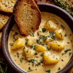 Hearty Cheddar Garlic Herb Potato Soup Recipe
