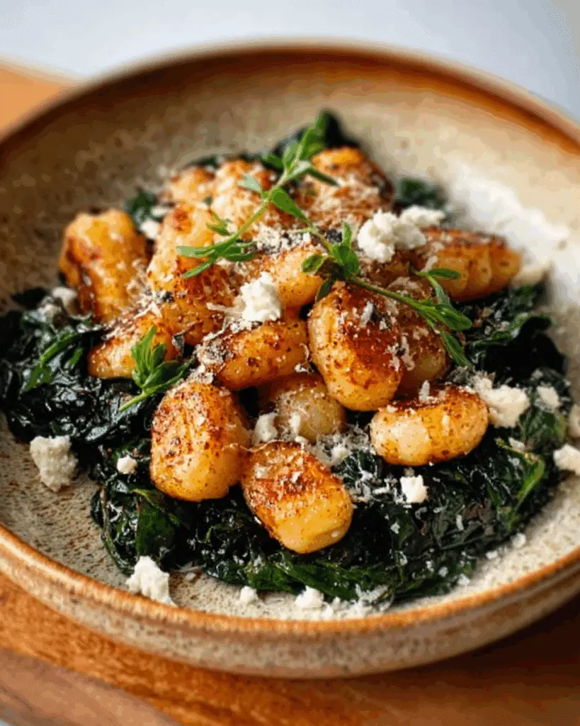 Crispy Gnocchi With Spinach And Feta Recipe