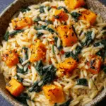 Creamy Orzo with Roasted Butternut Squash and Spinach Recipe